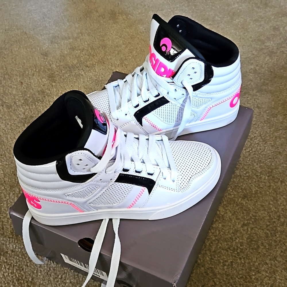 Osiris clone white and pink sneakers
